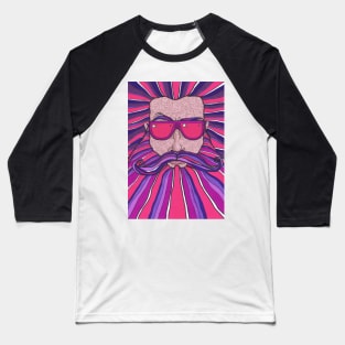 Purple and Pink Beard Baseball T-Shirt